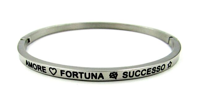 Bracciale rigido con scritta amore