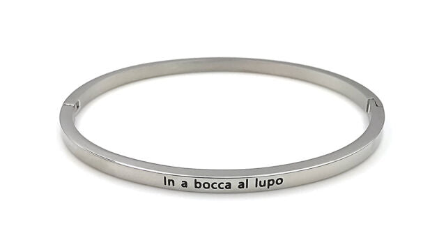 Bracciale rigido con scritta amore