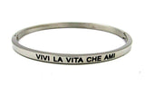 Bracciale rigido con scritta amore