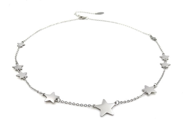 Collana donna con stelle girocollo