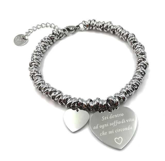 Bracciale da donna con cuore scritta