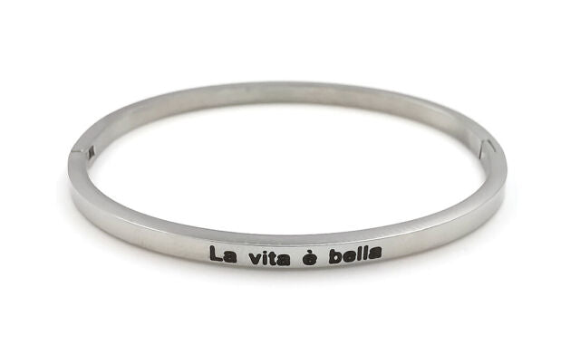 Bracciale rigido con scritta amore