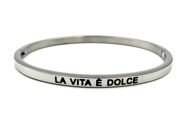 Bracciale rigido con scritta amore