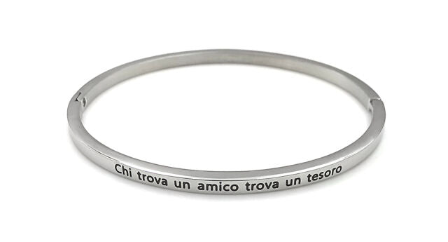 Bracciale rigido con scritta amore