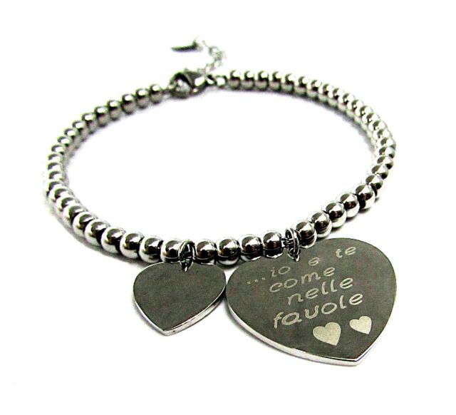 Bracciale donna perline con cuore