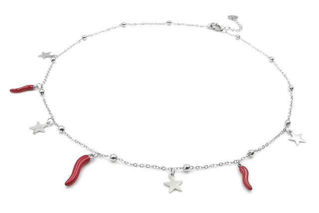 Collana donna con corno cornetto stelle girocollo