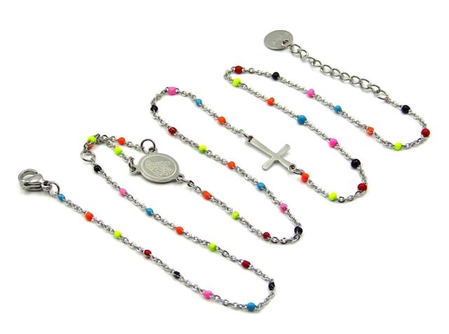 Collana rosario donna girocollo multicolore