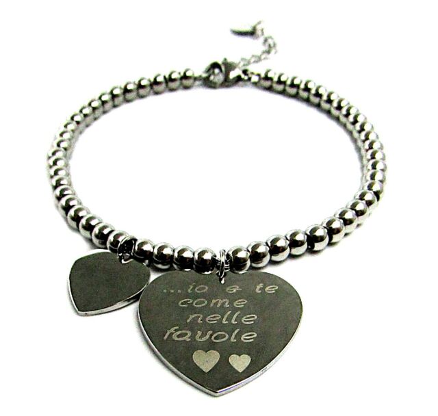 Bracciale donna perline con cuore