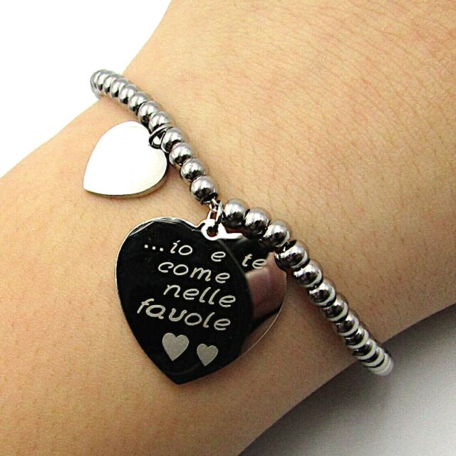 Bracciale donna perline con cuore