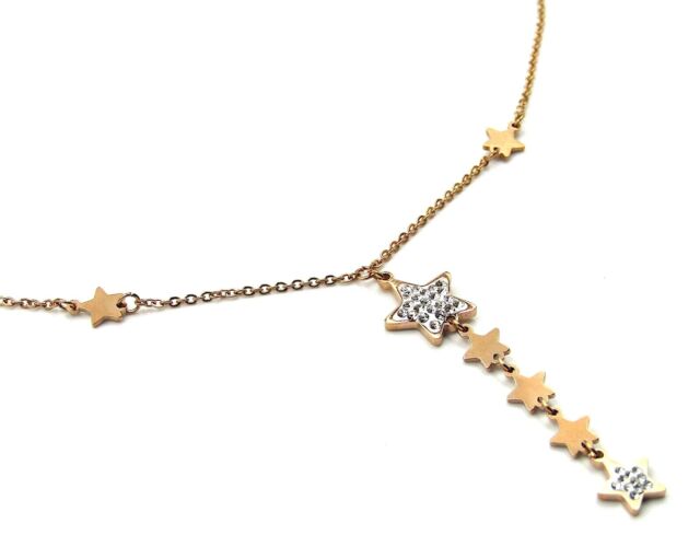 Collana da donna girocollo con stelle stelline catena