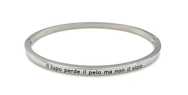 Bracciale rigido con scritta amore