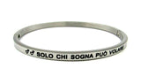 Bracciale rigido con scritta amore