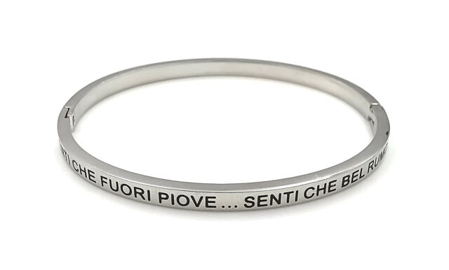 Bracciale rigido con scritta amore