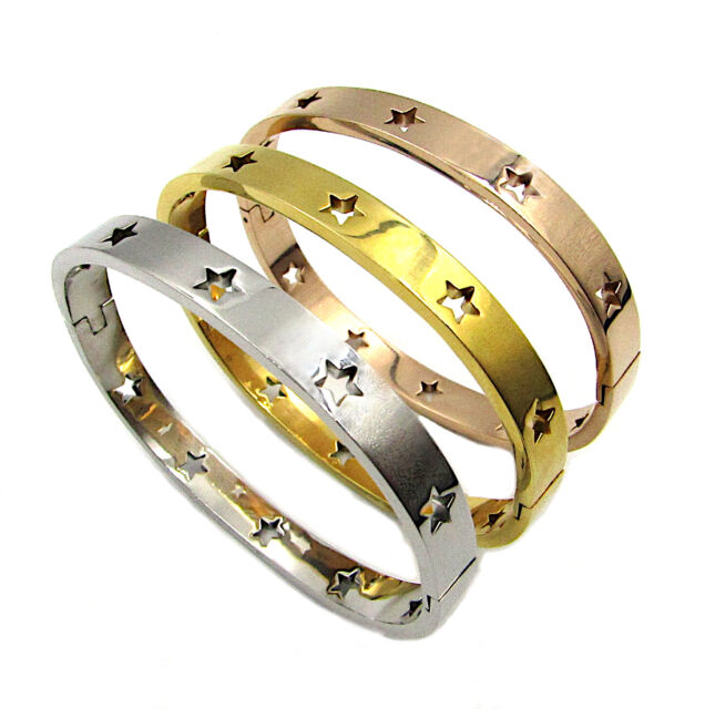 Bracciale donna braccialetto rigido con stelle