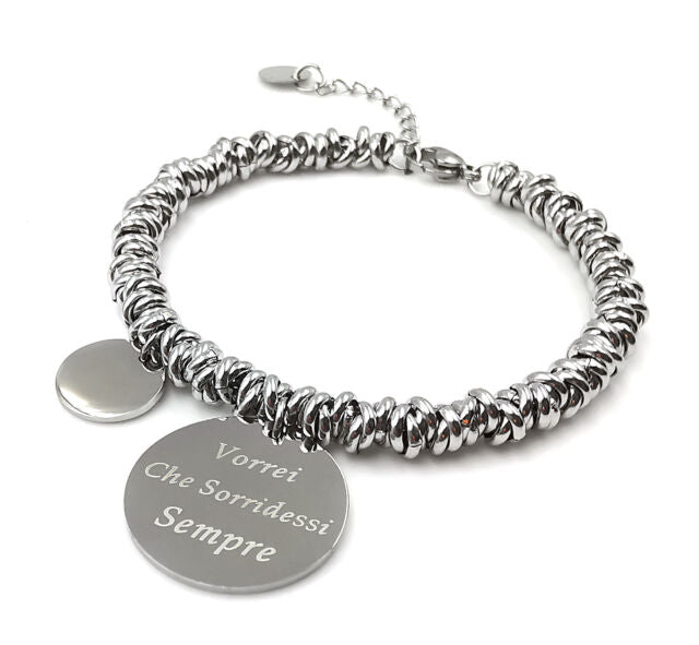 Bracciale da donna con ciondolo scritta