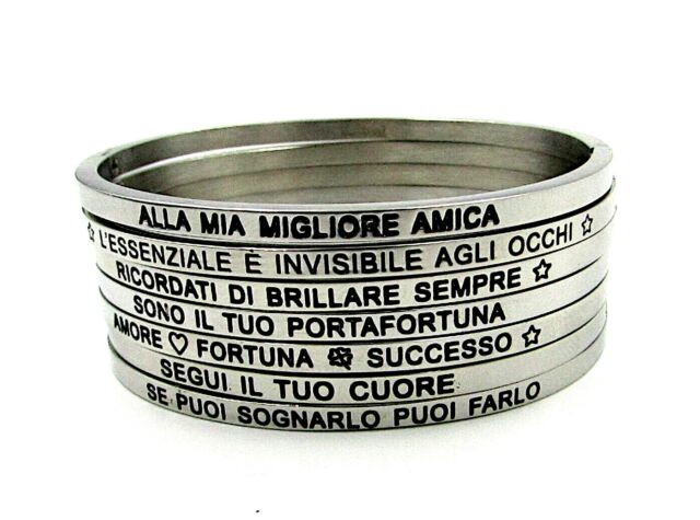 Bracciale rigido con scritta amore