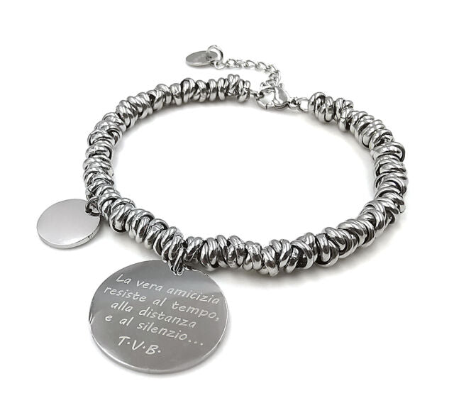 Bracciale da donna con ciondolo scritta