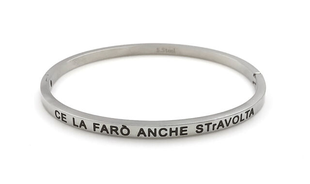 Bracciale rigido con scritta amore