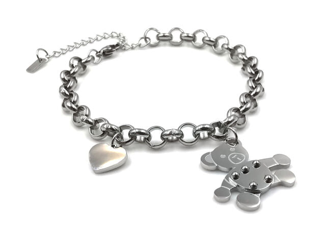 Bracciale da donna braccialetto con cuore orso orsetto