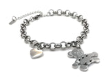 Bracciale da donna braccialetto con cuore orso orsetto