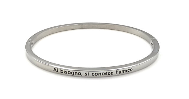 Bracciale rigido con scritta amore