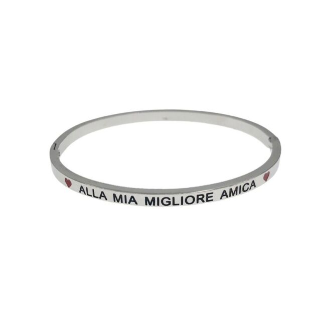 Bracciale con scritta frase rigido apribile