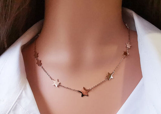 Collana donna con stelle girocollo