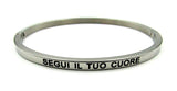 Bracciale rigido con scritta amore