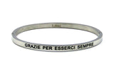 Bracciale rigido con scritta amore