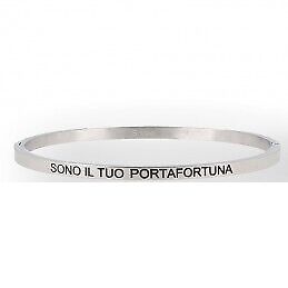 Bracciale con scritta frase rigido apribile