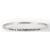 Bracciale con scritta frase rigido apribile