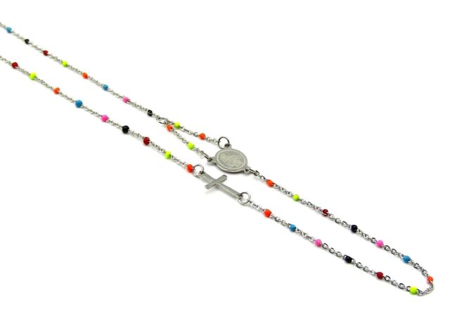 Collana rosario donna girocollo multicolore