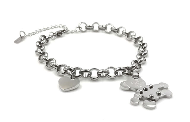 Bracciale da donna braccialetto con cuore orso orsetto